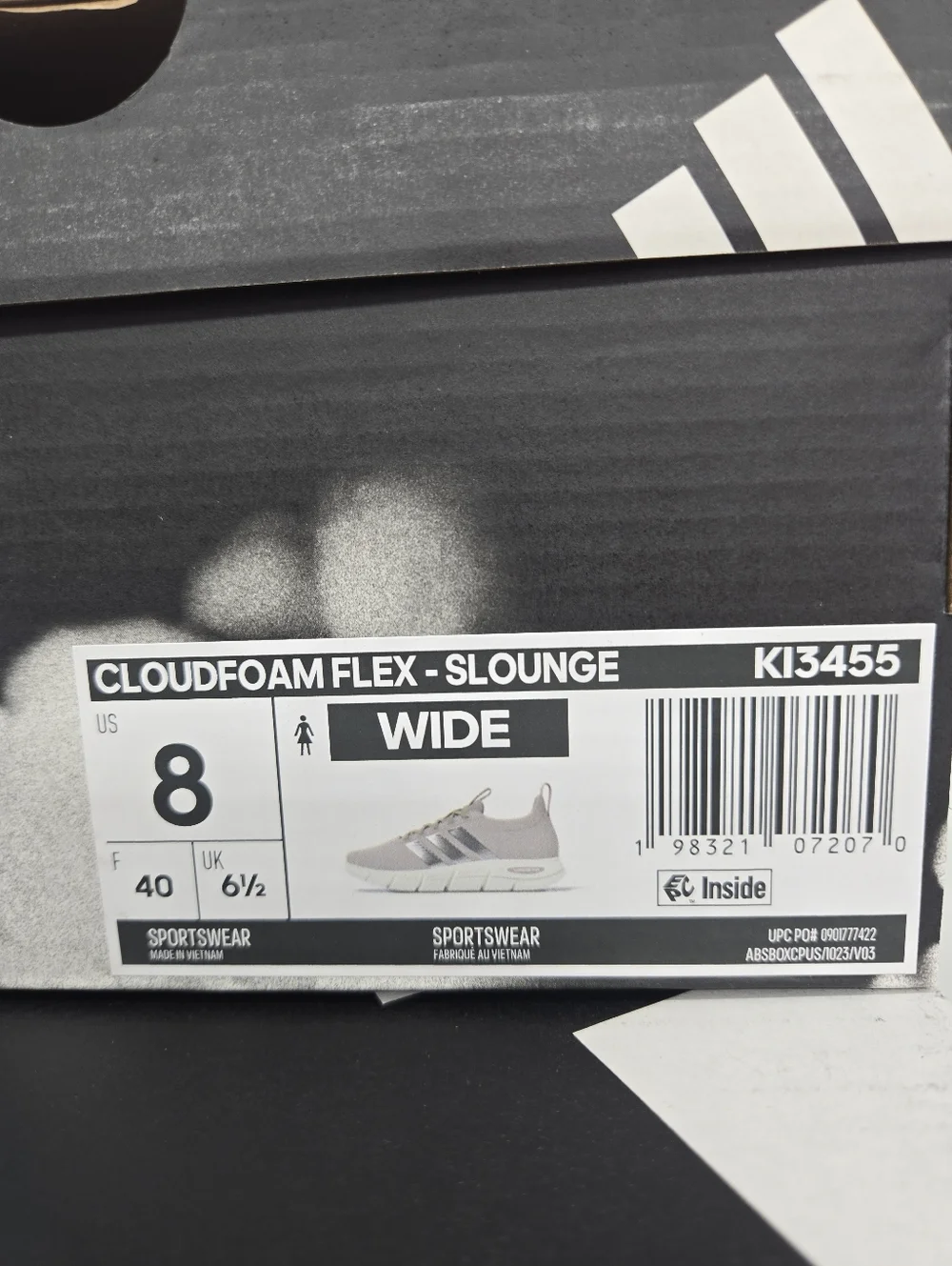 adidas Women's Cloudfoam Flex Slounge KI3455 Wonder Beige Shoes Size 8 Wide - Picture 8 of 8